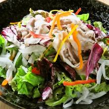 Pork shabu-shabu and sesame salad