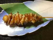 Chicken skin skewer(Salt or Sauce)