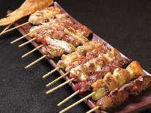 Assorted grilled chicken skewers, 10 kinds