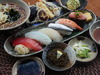 Nigiri-zushi, Tempura, and Japanese Soba Meal