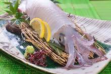 Squid sashimi