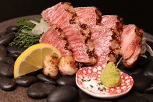 Grid-grilled Wagyu beef