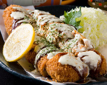 Deep-fried meat cutlet layers "mille-feuille" style Deep-fried meat cutlet layers "mille-feuille" style
