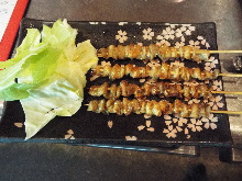 Chicken skin skewer