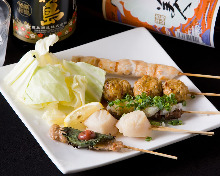 Assorted grilled skewers, 5 kinds Assorted grilled skewers, 5 kinds