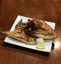 Salted and grilled Atka mackerel