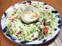 Caesar salad with slow-poached egg