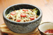 Taco rice in a stone bowl