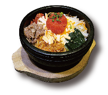 Stone-grilled spicy cod roe bibimbap