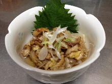 Chicken skin with ponzu