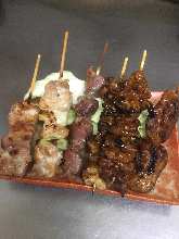 Assorted grilled chicken skewers, 6 kinds