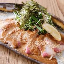 Sesame-flavored amberjack