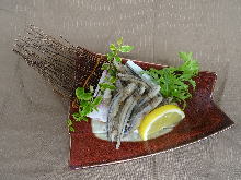 Fried silver-stripe round herring