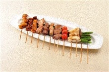 Assorted grilled skewers