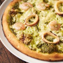 Seafood pizza