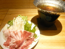 Steamed pork, pork shabu-shabu