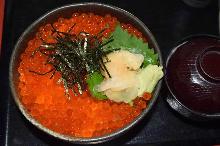 Salmon roe rice bowl