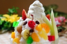 Soft cream shaved ice