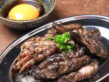 Cooked Jidori chicken neck