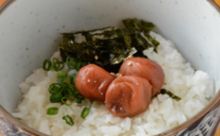 Ume chazuke (plum and rice with tea)