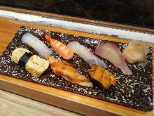 Assorted nigiri sushi, 7 kinds