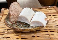 Eringi (king oyster) mushroom skewer