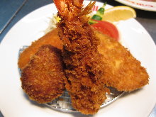 Fried food assortment