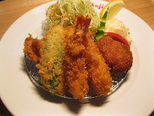 Fried food assortment