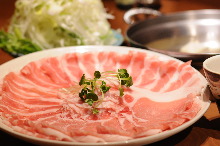 Pork and Japanese leek shabu-shabu