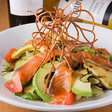Avocado and seafood salad
