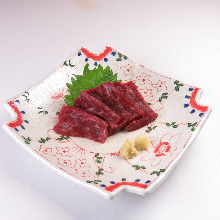 Horse fillet meat sashimi