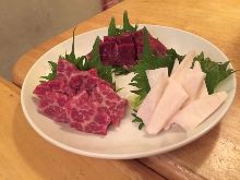 Assorted edible horse meat