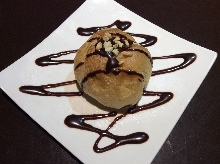 Cream puff with ice cream filling