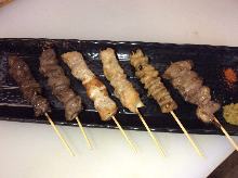 Assorted grilled skewers