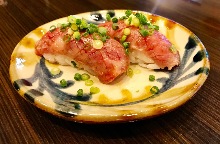 Beef nigiri sushi Beef nigiri sushi
