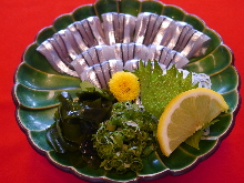 Silver-stripe round herring sashimi