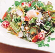 Caesar salad with slow-poached egg