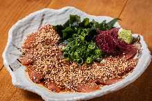 Yellowtail dressed with sesame