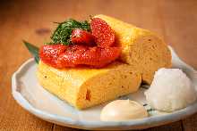 Japanese-style rolled omelet with marinated cod roe