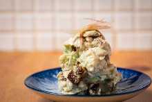 Food dressed with tofu