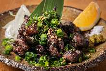 Charcoal grilled locally raised chicken