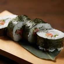 Seafood futomaki sushi rolls