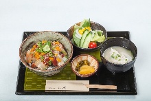 Marinade seafood rice bowl