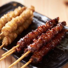 Chicken skin skewer