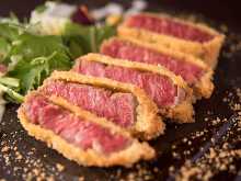 Rare beef cutlet