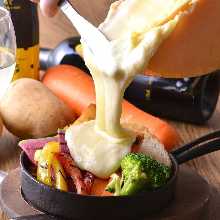 Season's vegetables with raclette cheese