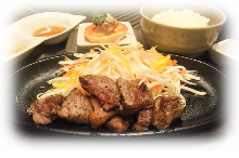 Beef lean steak lunch set