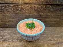 Spicy cod roe and tororo (grated yam) rice bowl