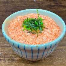 Spicy cod roe and tororo (grated yam) rice bowl(4,000 yen all-you-can-eat menu)