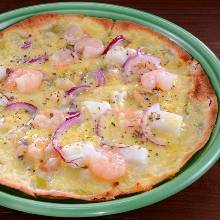 Seafood pizza